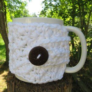 Handmade Crochet Coffee Cup Cozy Sleeve Holder Mason Jar Holder Set Of 5 Retro